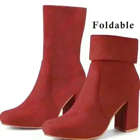 - Women's  red ankle bootie - Picture 2 of 3